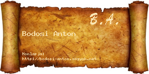 Bodosi Anton névjegykártya